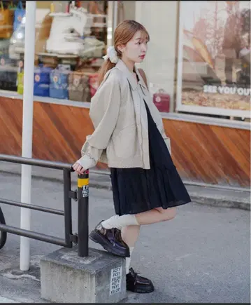 kastane 인조 가죽 숏 블루종