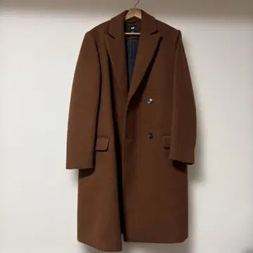 [ H&M ] 브라운 더블 브레스트 체스터 코트 46