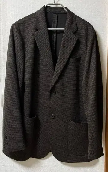 컴포트 2B 자켓 (체크/다크 브라운)