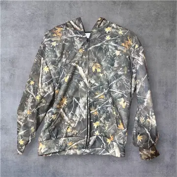 카모플라쥬 풀 지퍼 후드티