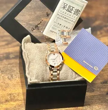 [ 미사용 ] Agnes b. 실버 x 핑크 골드 하트 워치