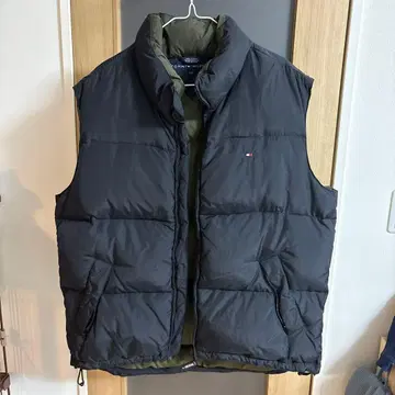 TOMMY HILFIGER 블랙 다운 베스트 M