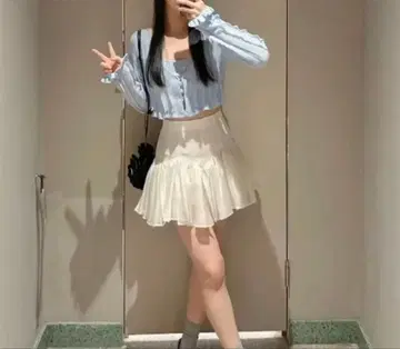 왕홍 한국 하이웨스트 A라인 솔리드 스커트 알리익스프레스