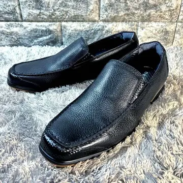 새상품 NEGRONI 네그로니 주름 가죽 슬립온 로퍼 블랙 24.0