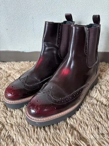 여성용 사이드 고어 부츠 가죽