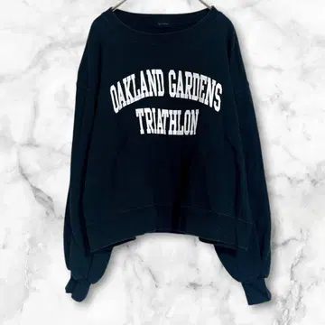 아파트 바이 로리즈 블랙 긴팔 트레이닝복 숏 기장 Free 영문