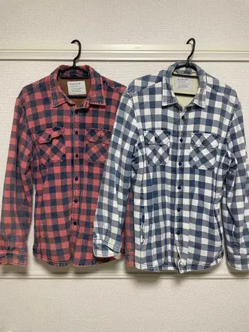 BAYFLOW 보아 안감 체크 무늬 긴팔 셔츠 2색 세트 M