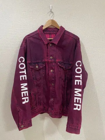 COTE MER 데님 자켓 버건디 와인 레드