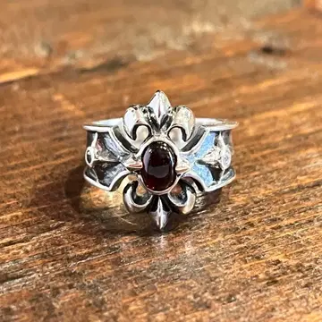 Sterling 실버 925 반지 - 11호 Red Granet