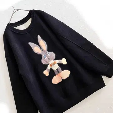 [컨디션 최상] 토끼 프린트 트레이닝복 F 속기모 따뜻한 오버 사이즈