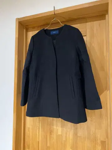 새상품급 SHIPS SUPER140 키넥 숏 울 코트 38 블랙