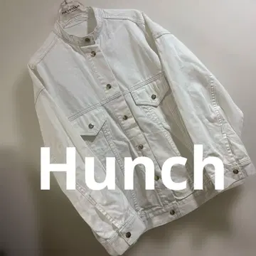 Hunch 데님 자켓 노카라 블루종 G 화이트