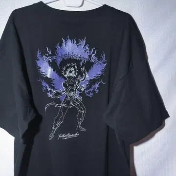 새상품 T셔츠 3L 히에이 유유백서 흑룡파 라메 프린트 애니메이션 반팔