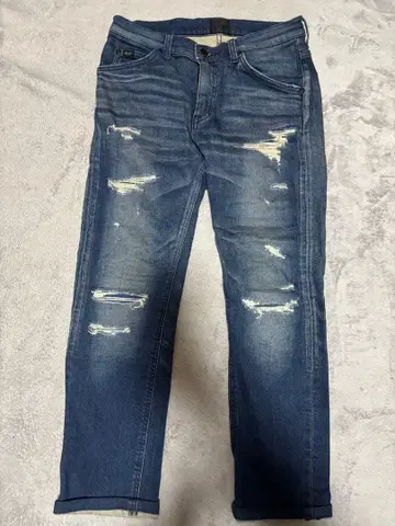 Lee 데미지 가공 블루 데님