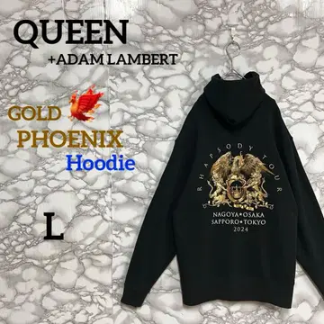 한정판 인기 디자인 퀸+아담 램버트 후드티 황금 피닉스 로고