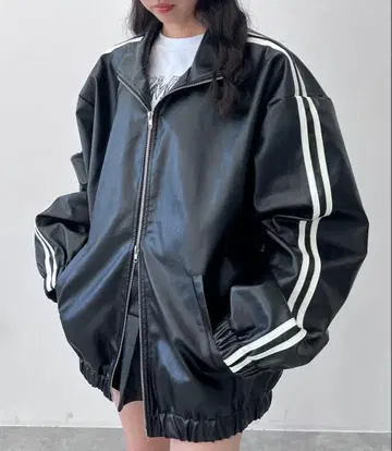 인조 가죽 오버 트랙 자켓 F