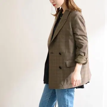 JOURNAL STANDARD 체크 피크드 자켓