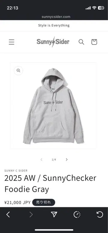 SunnyChecker Foodie M 사이즈 GRAY