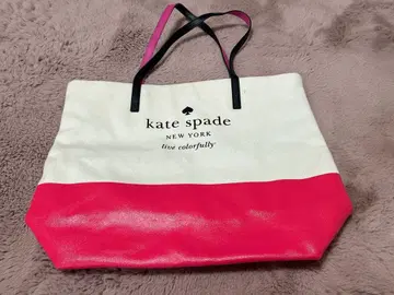 케이트 스페이드 토트백 화이트/핑크