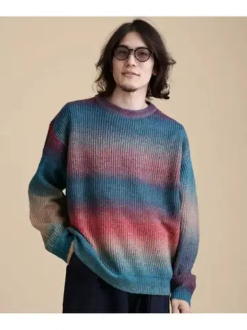 NANO universe 스페이스 다이 보더 릴랙스 니트 L 사이즈