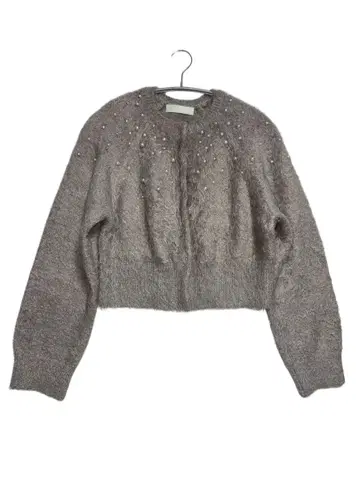 셀포드 샤기 가디건 니트 펄 프리 그레이 여성용