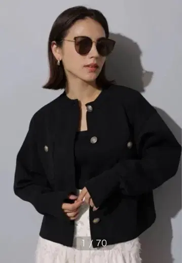 [택 포함, 미사용 새상품] 금장 버튼 니트 자켓 아르페쥬 스토리 블랙