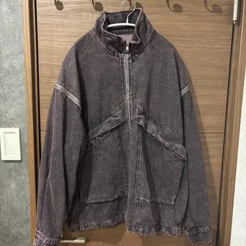 hare 데님 자켓 오버 사이즈 보라색 셋업 가능