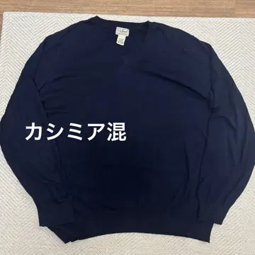 엘엘빈 캐시미어 니트 스웨터 네이비 V넥