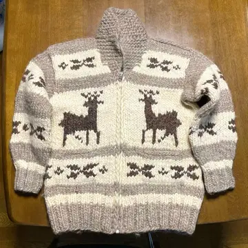 캐나다제 카우친 스웨터 루돌프 무늬
