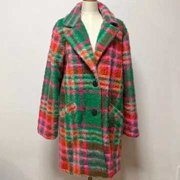 [ ANNA BASSANI ] 안나 바사니 모헤어 체크 체스터 코트