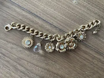 골드 체인 팔찌 꽃 참