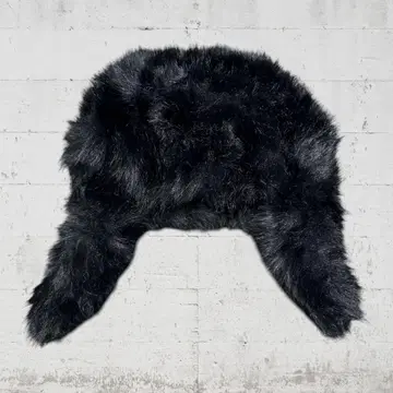 플라이트 캡 인조 모피 블랙