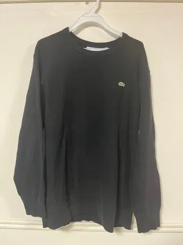 LACOSTE 블랙 맨투맨 파일 안감 트레이닝복