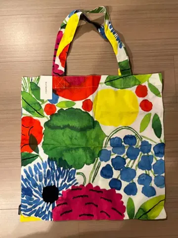 [ 미사용 ] marimekko 플라워 패턴 토트백