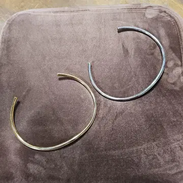 골드 실버 메탈 초커 2종 세트