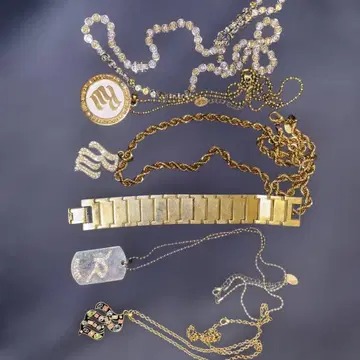 골드 체인 목걸이 세트