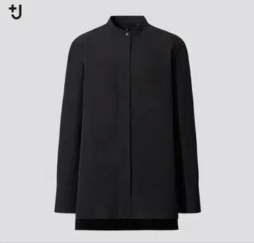 [택 포함 새상품] +J 수피마 코튼 스탠드 카라 셔츠 XL 블랙