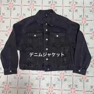 블랙 크롭 데님 자켓 M 사이즈