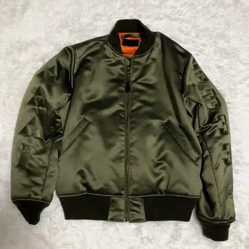 [ 새상품급 ] 사노바 치즈 x QP 카키 블루종 ma-1 M 사이즈