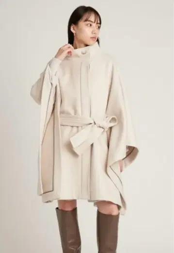 snidel 스탠드 카라 판초 코트