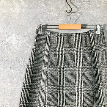 DES PRES 타이트 스커트 롱 기장 하운드투스 체크 블랙