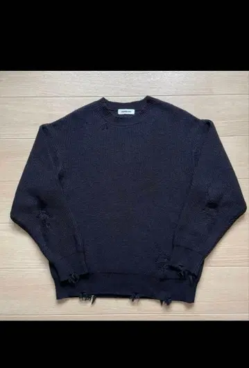 [실루엣] 몽키타임 데미지 가공 울 니트 블랙 M