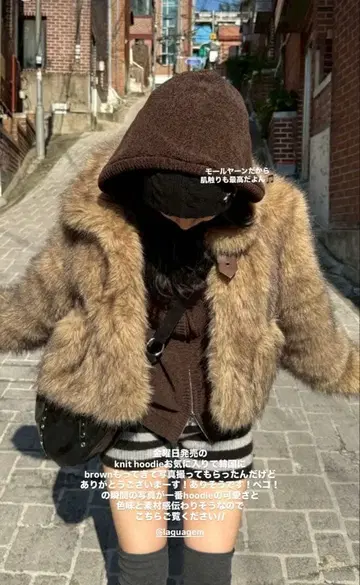 LAGUA GEM 포켓 립 집 후디