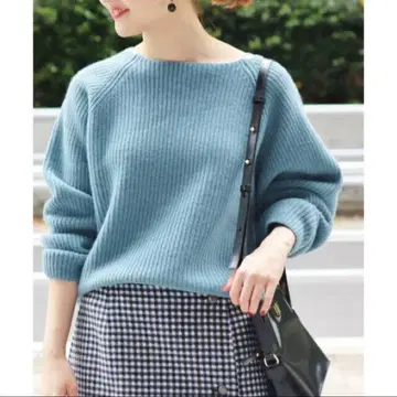 IENA 울 캐시미어  풀오버 이에나 블루