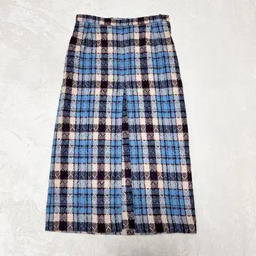 TSUMORI CHISATO 츠모리치사토 울 혼방 니트 스커트 체크