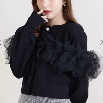 eimy istoire*프릴 튤 니트 가디건*에이미 다리치