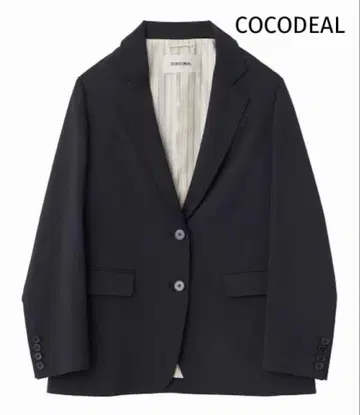 COCODEAL 코코딜 스트라이프 디자인 테일러드 자켓 블랙