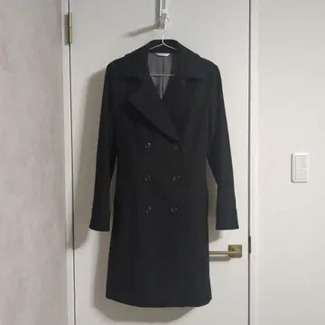 VIVI fleurs 블랙 울, 캐시미어 혼방 코트