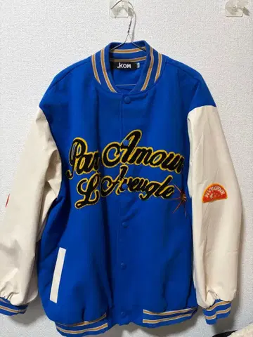 .KOM 바시티 자켓 XL 파랑/크림