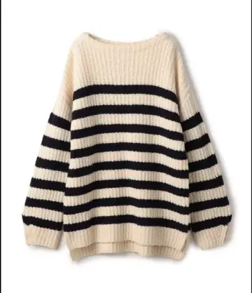 새상품 맥피 보트넥 풀오버 니트 보더